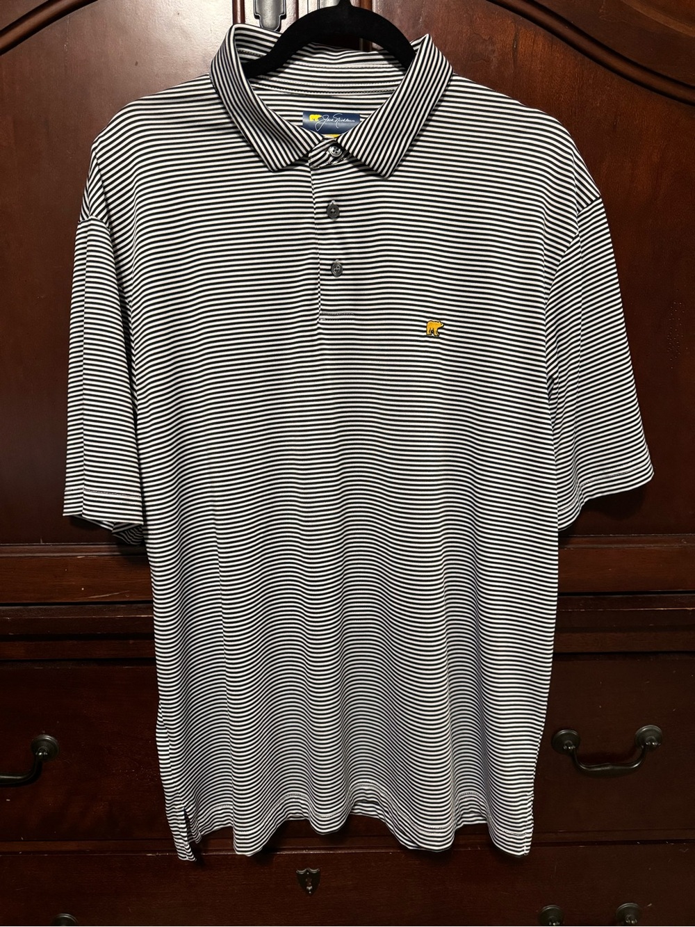 Men's Short-Sleeve Striped Polo Shirt - Black & White